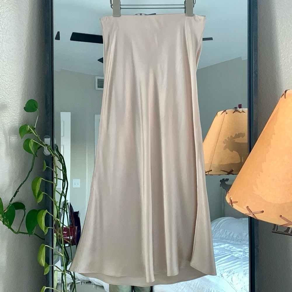 Aritzia Babaton slip satin midi skirt